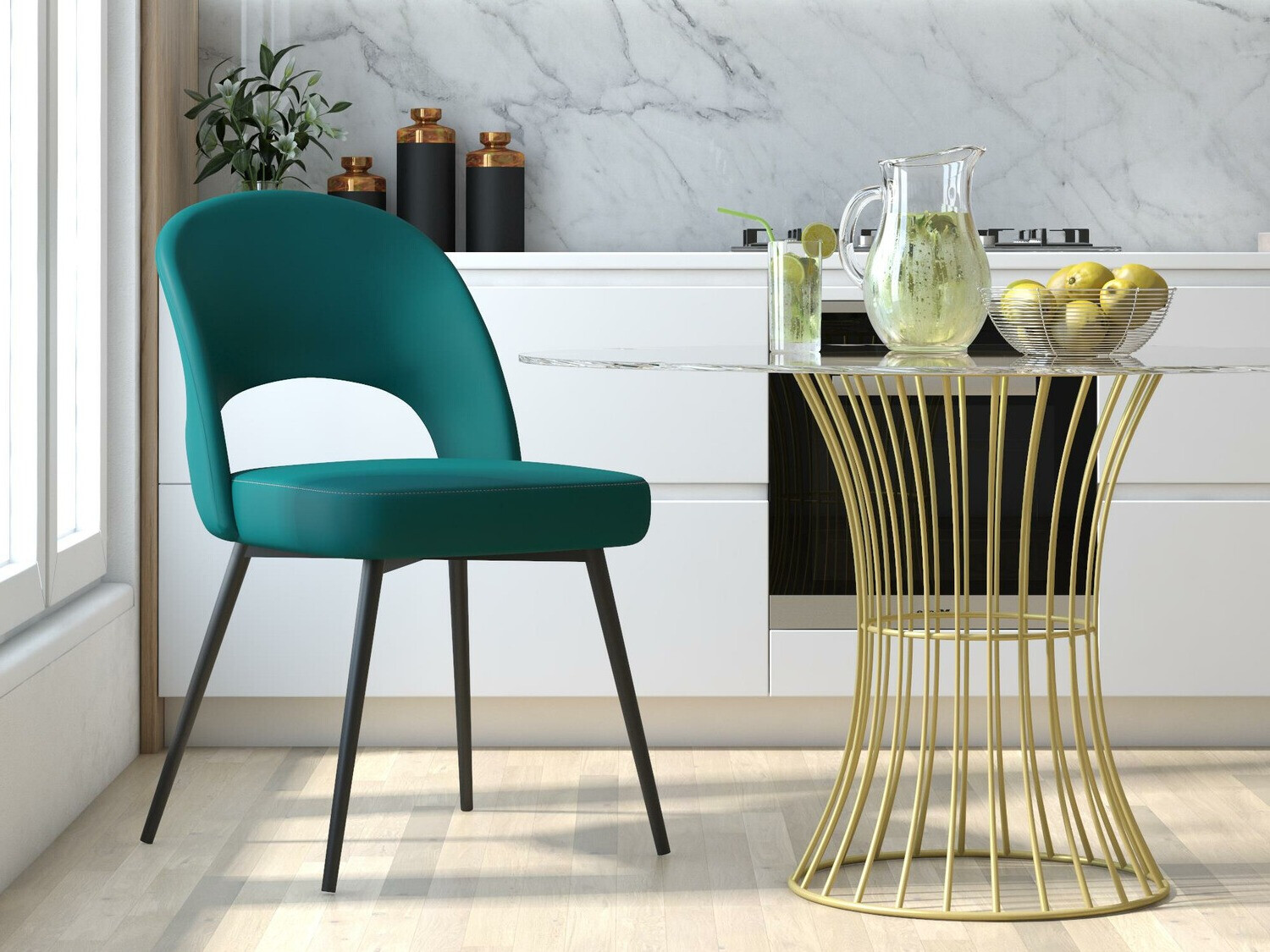 Kėdė CosmoLiving by Cosmopolitan 126 (Juoda + Žalia)