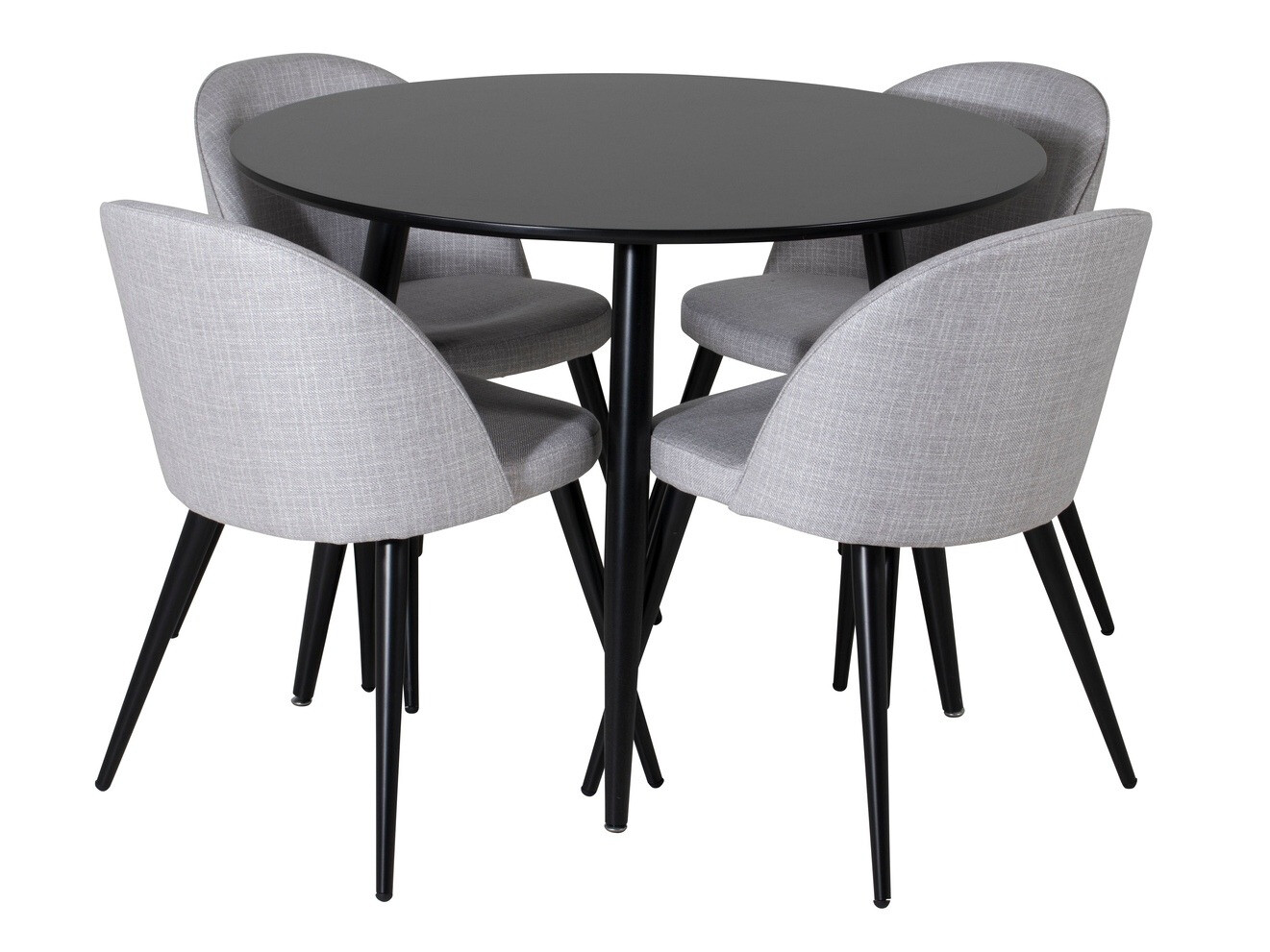 Valgomojo komplektas Dallas 343 (Šviesi pilka + Juoda)