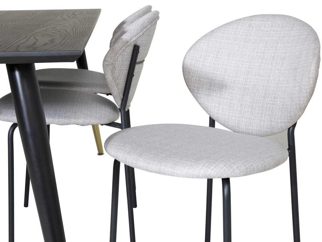 Valgomojo komplektas Dallas 1260 (Pilka + Juoda)