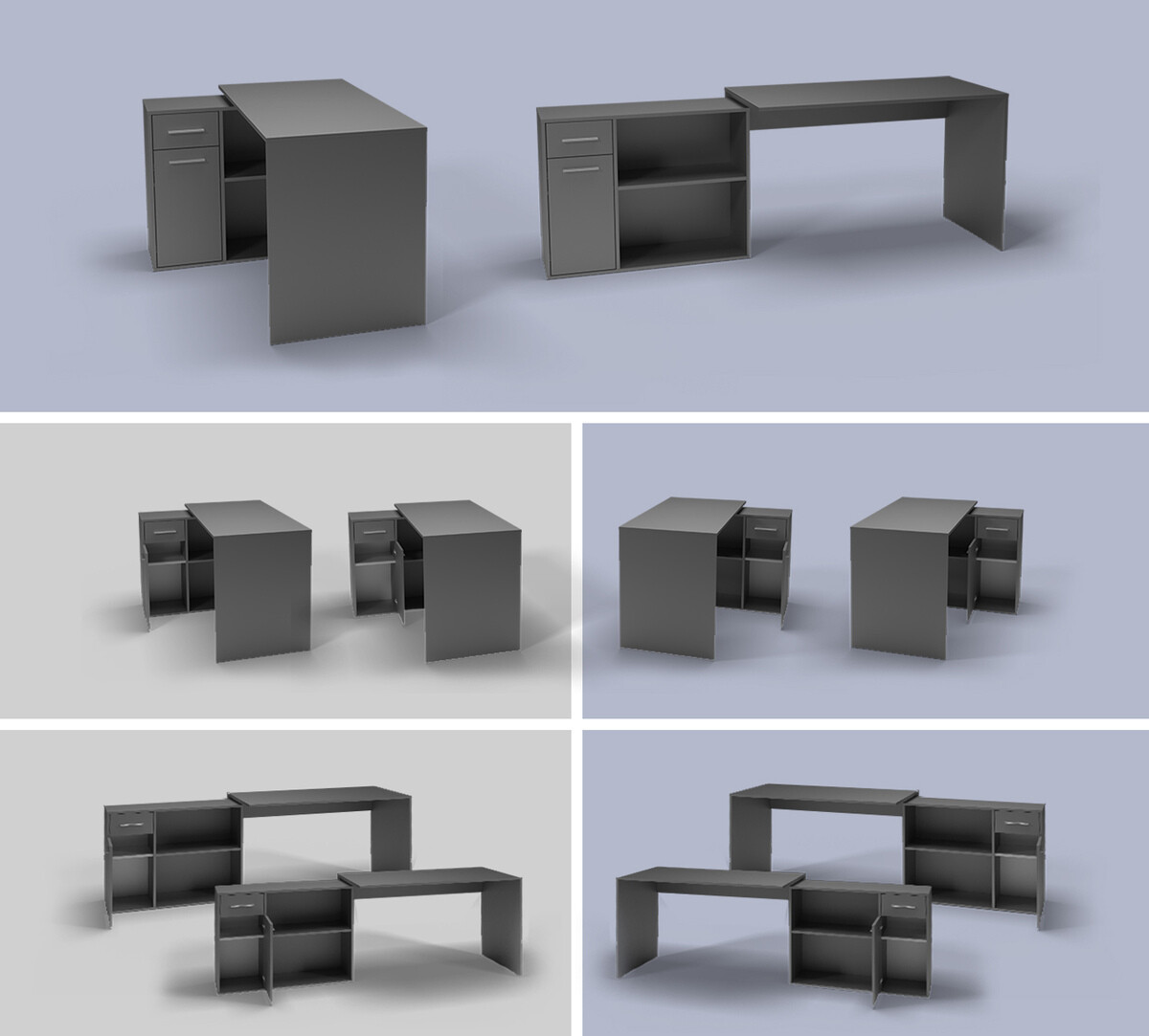 Kampinis darbo stalas Bristol 165