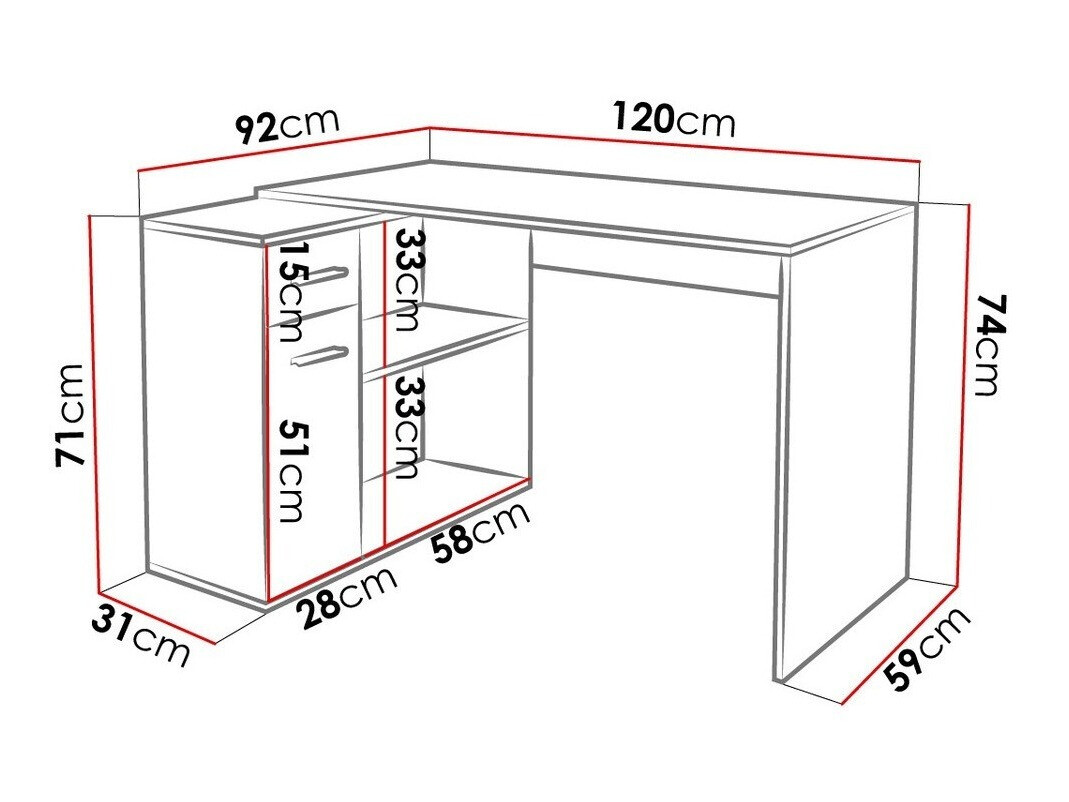 Kampinis darbo stalas Bristol 165