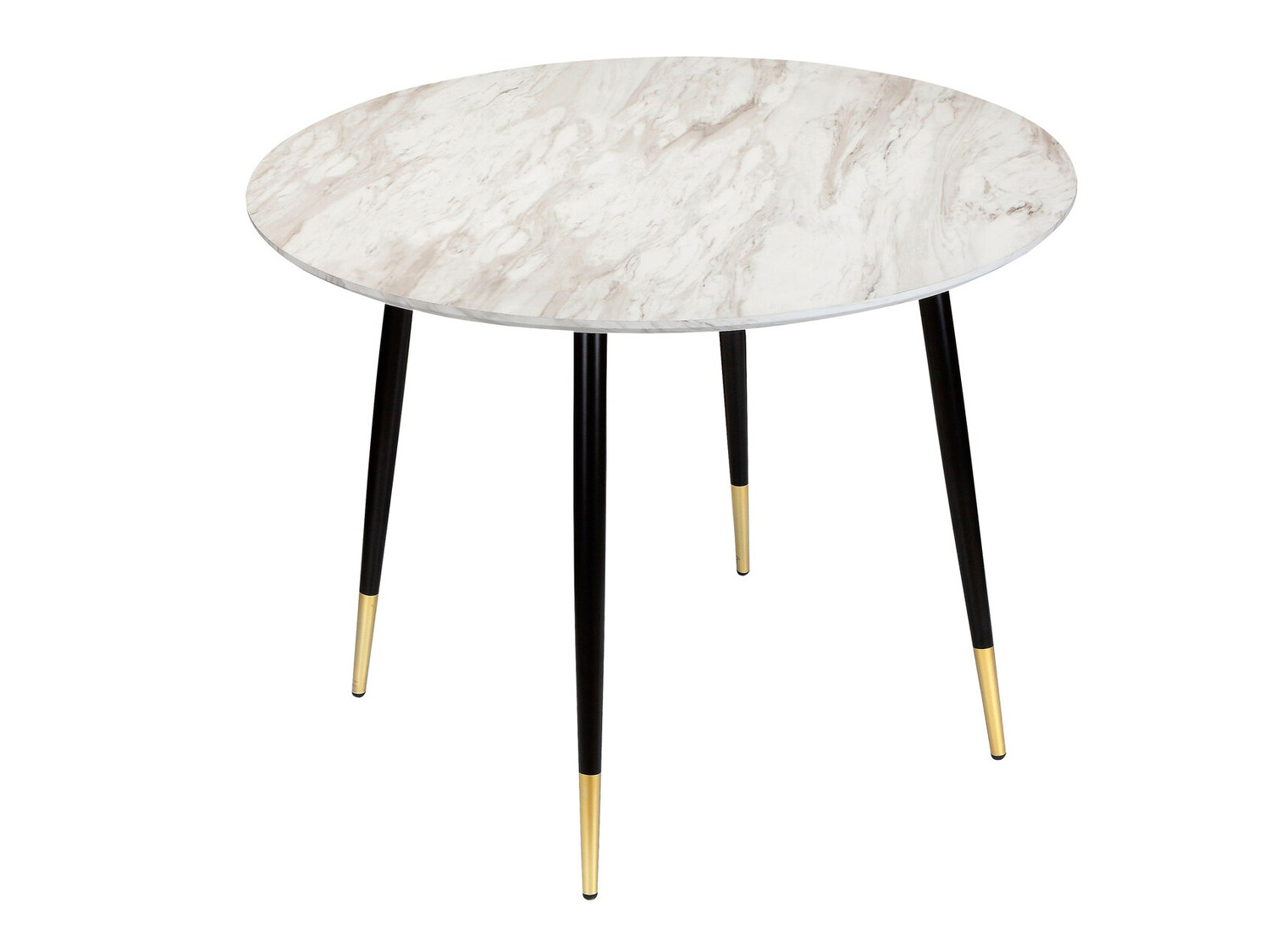 Stalas Denton 761 (Pilkas marmuras + Juoda + Auksinė)