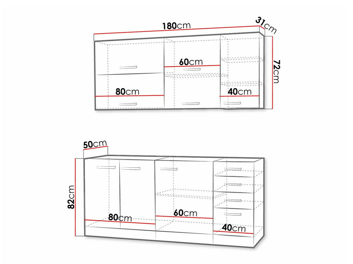 Modulinis virtuvės komplektas Multi White 124