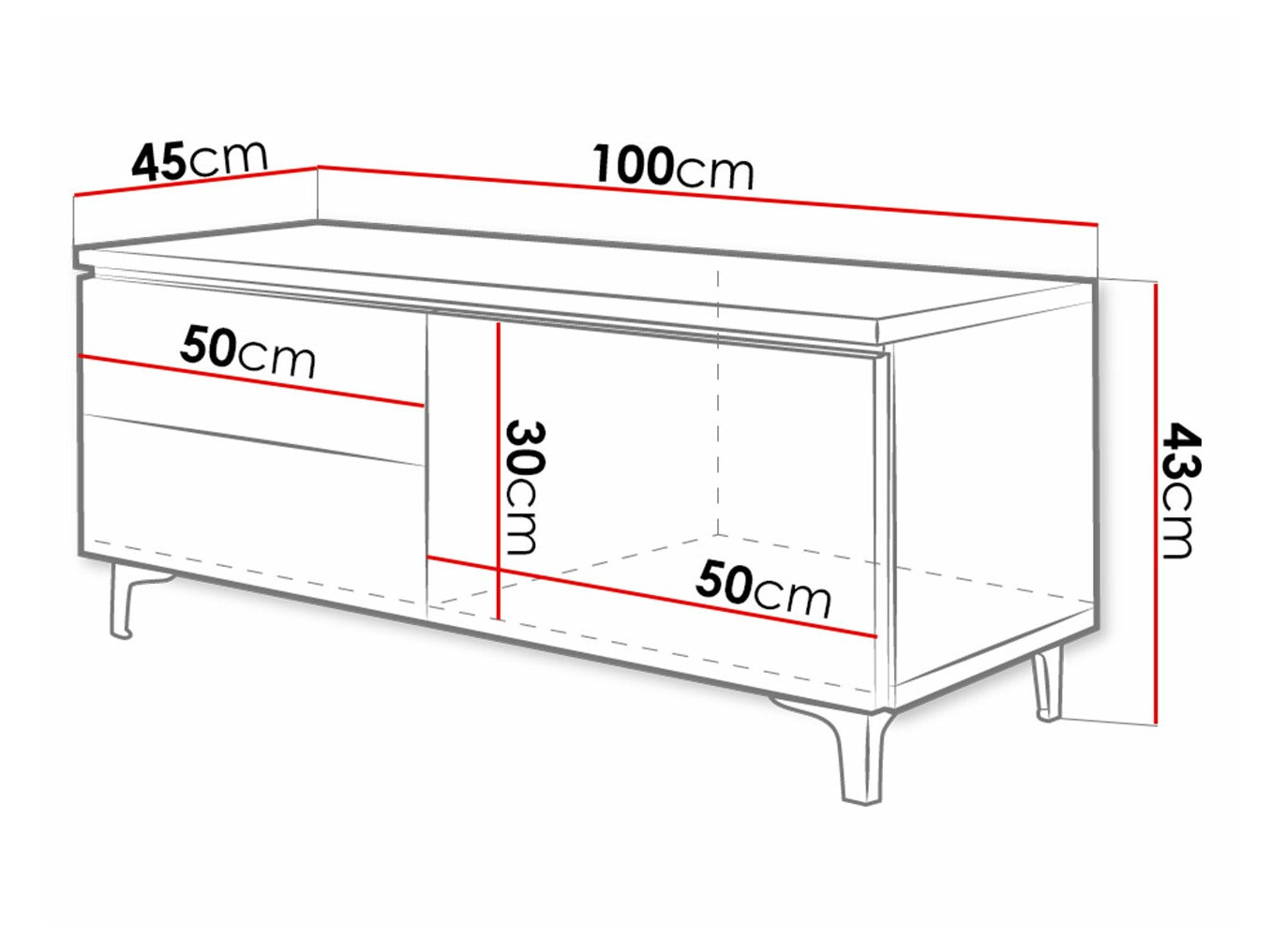 TV staliukas Uva VI (Balta + Blizgi balta)