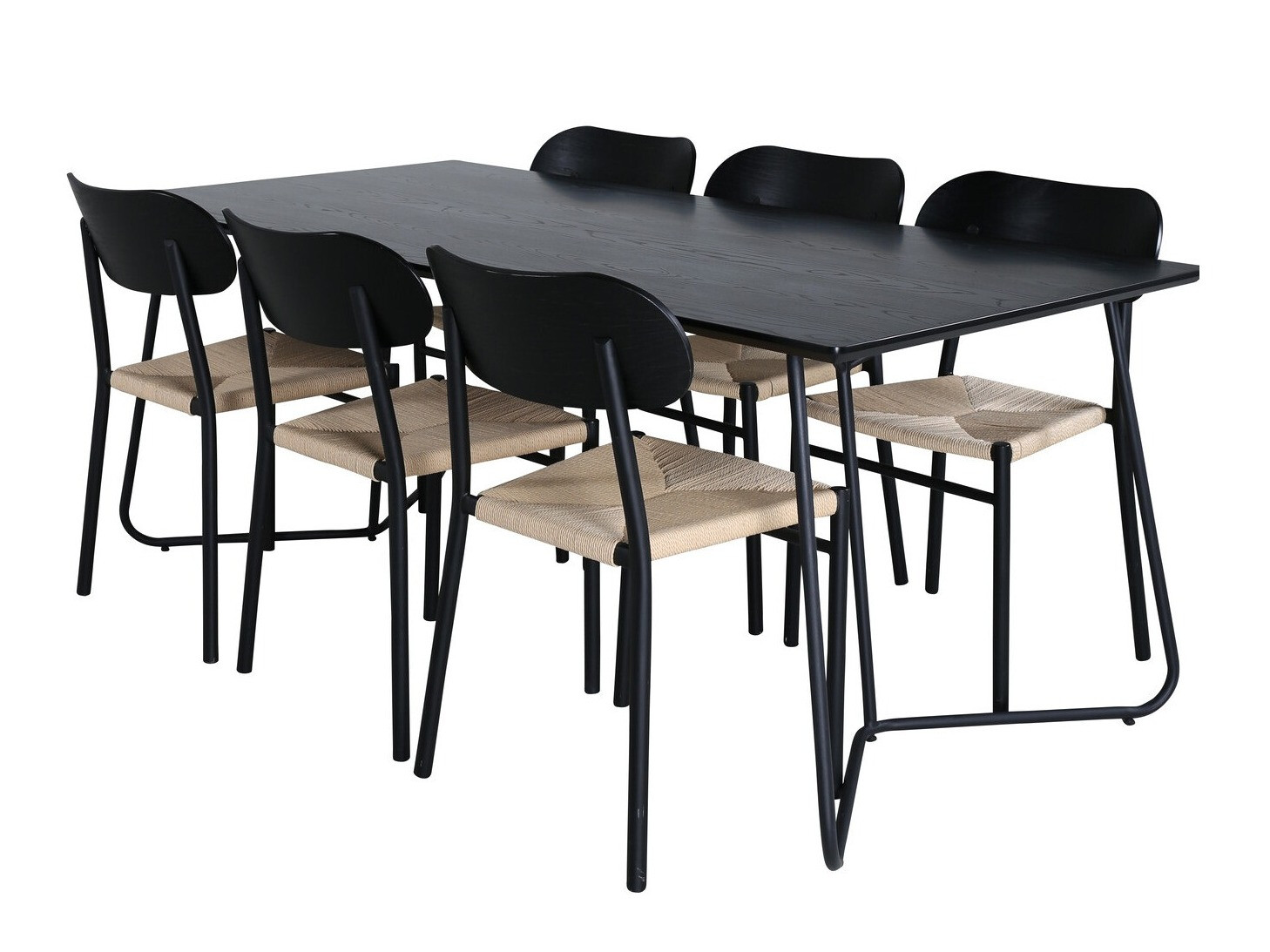 Valgomojo komplektas Dallas 2716 (Juoda + Šviesi ruda)