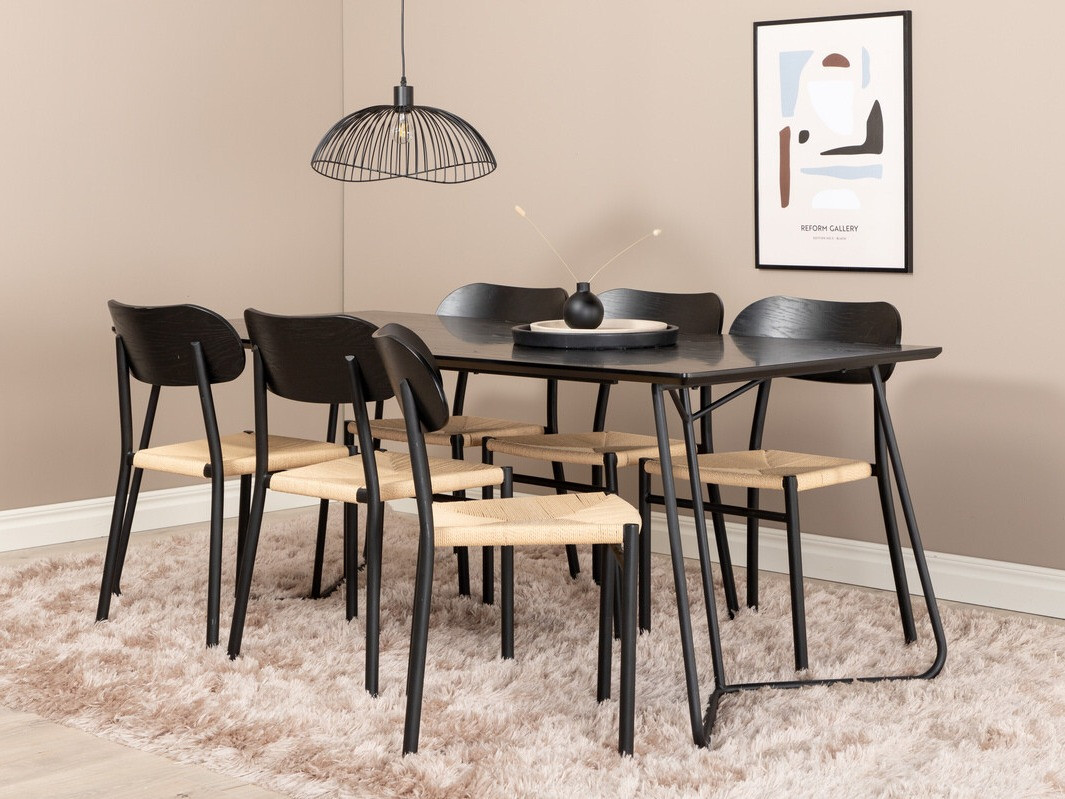 Valgomojo komplektas Dallas 2716 (Juoda + Šviesi ruda)