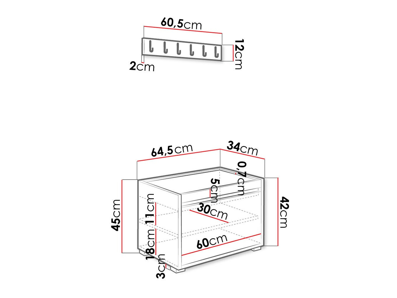 Prieškambario komplektas Comfivo Pinus II