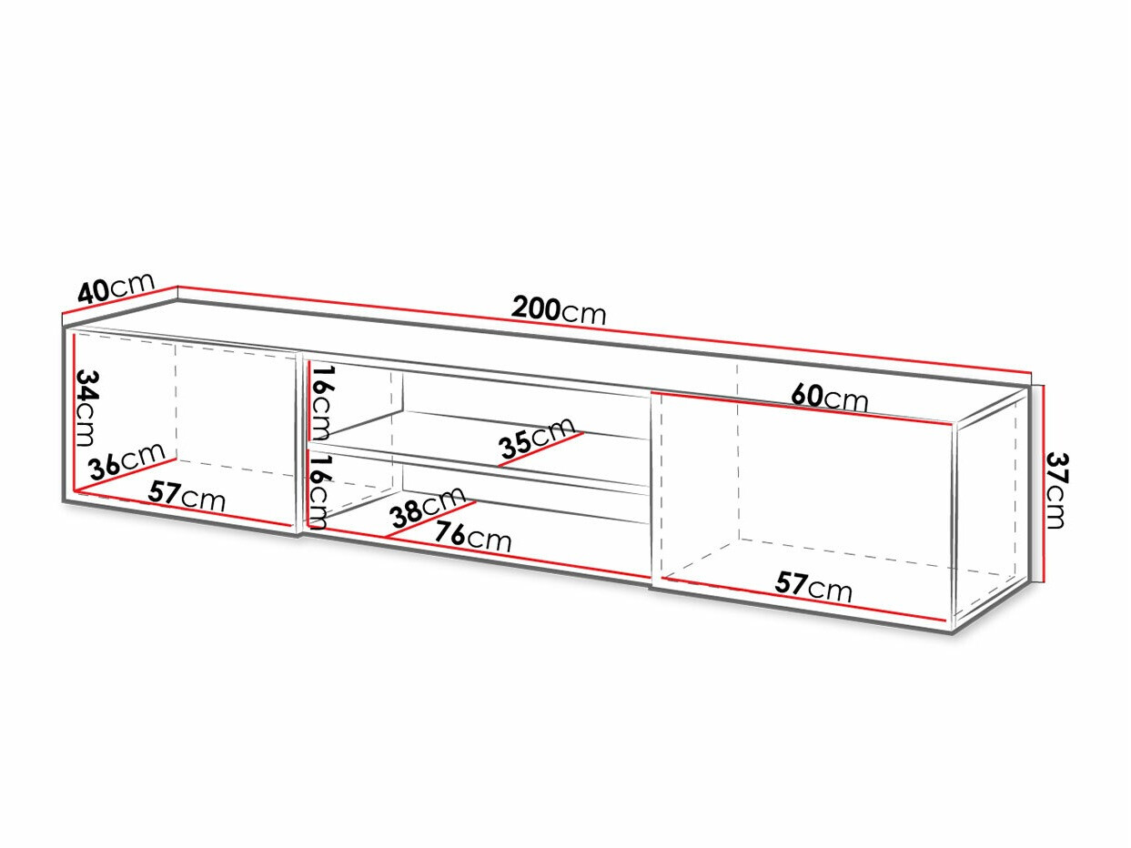 TV staliukas Imago II (Balta + Blizgi balta)