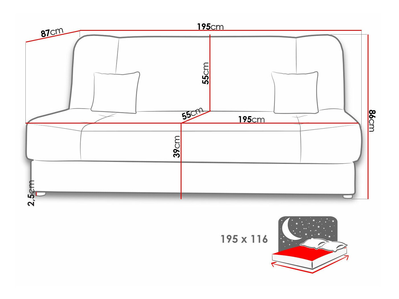 Sofa lova Comfivo Cera I (Alova 68 + Alova 07)