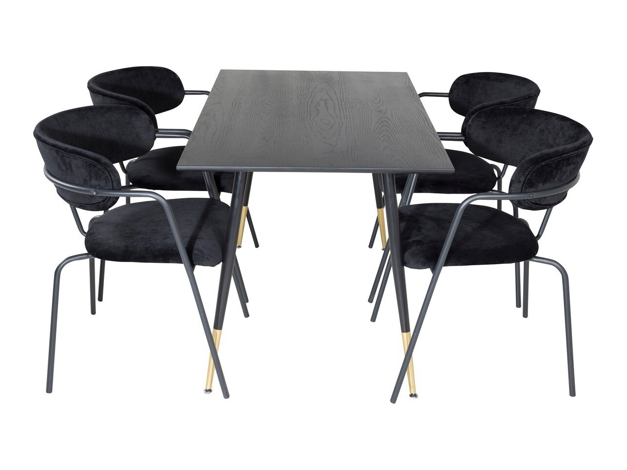 Valgomojo komplektas Dallas 1694 (Juoda + Pilka)