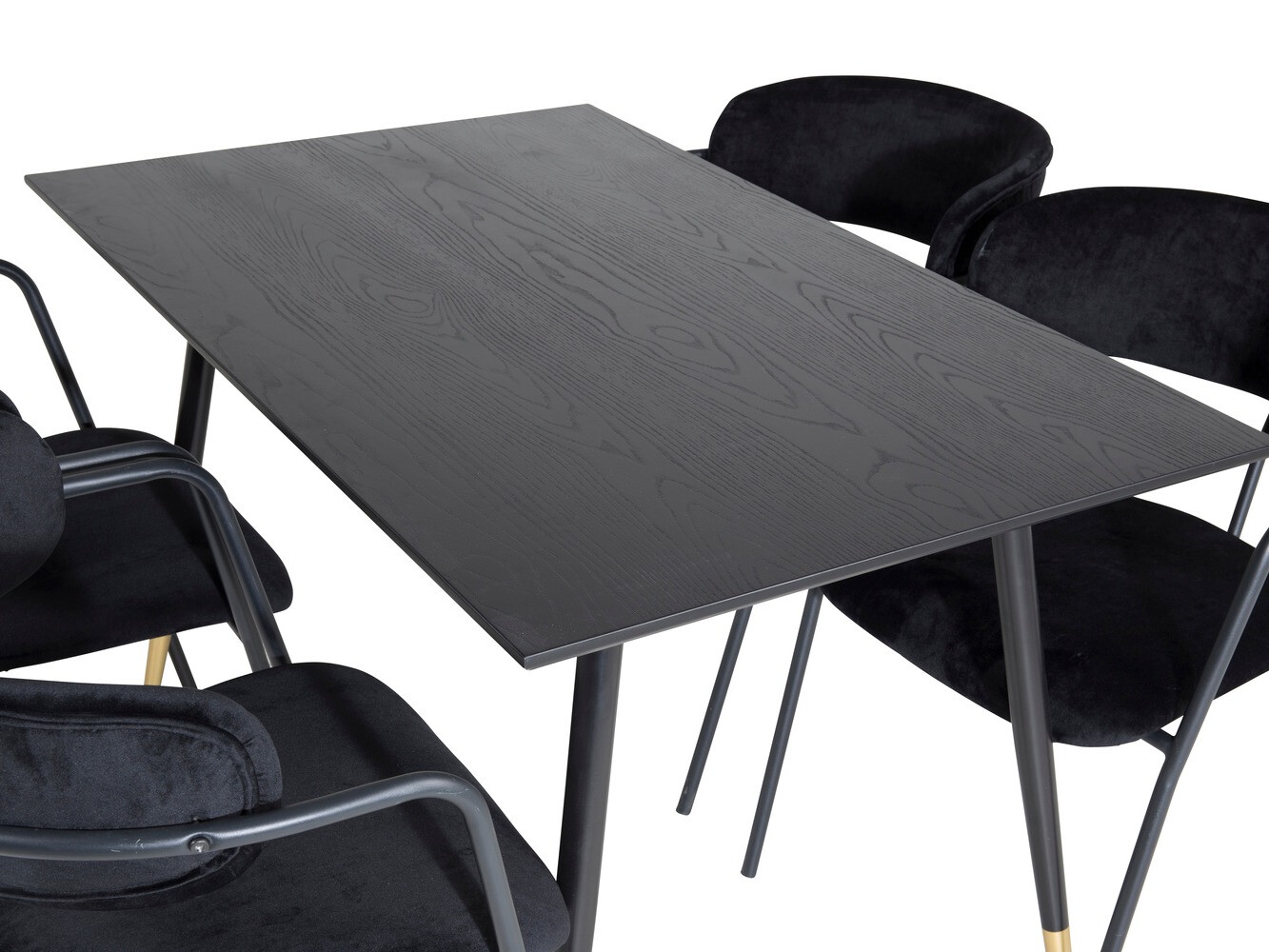 Valgomojo komplektas Dallas 1694 (Juoda + Pilka)