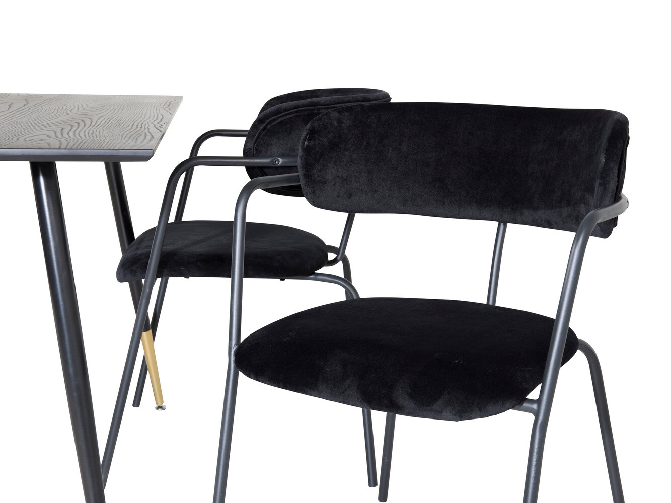 Valgomojo komplektas Dallas 1694 (Juoda + Pilka)