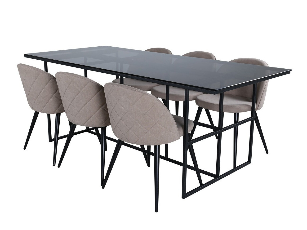 Valgomojo komplektas Dallas 3042 (Smėlinė + Juoda)