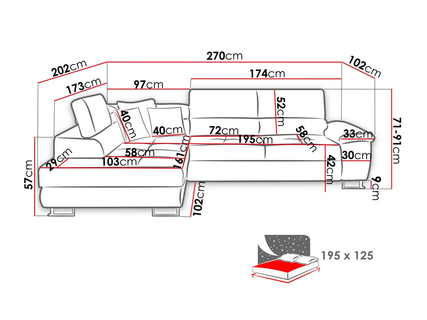Minkštas kampas Comfivo Ruta II (Soft 017 + Lux 06 + Soft 017)