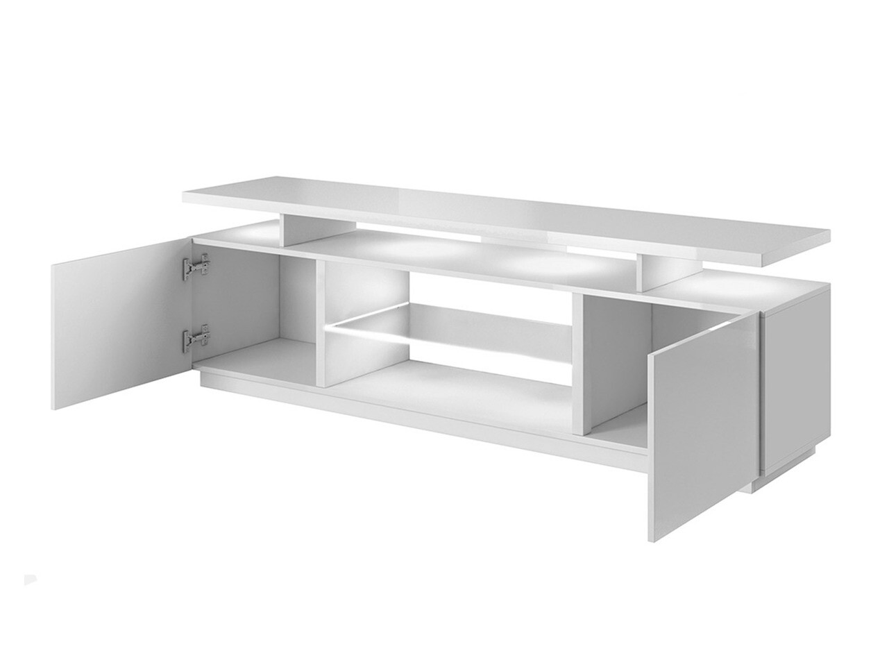 TV staliukas Figura (Balta + Blizgi balta)