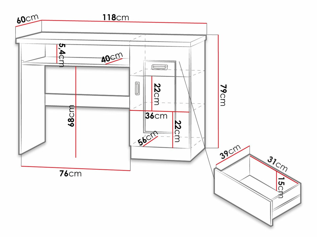 Darbo stalas Lircava 114 (Ąžuolas lefkas)
