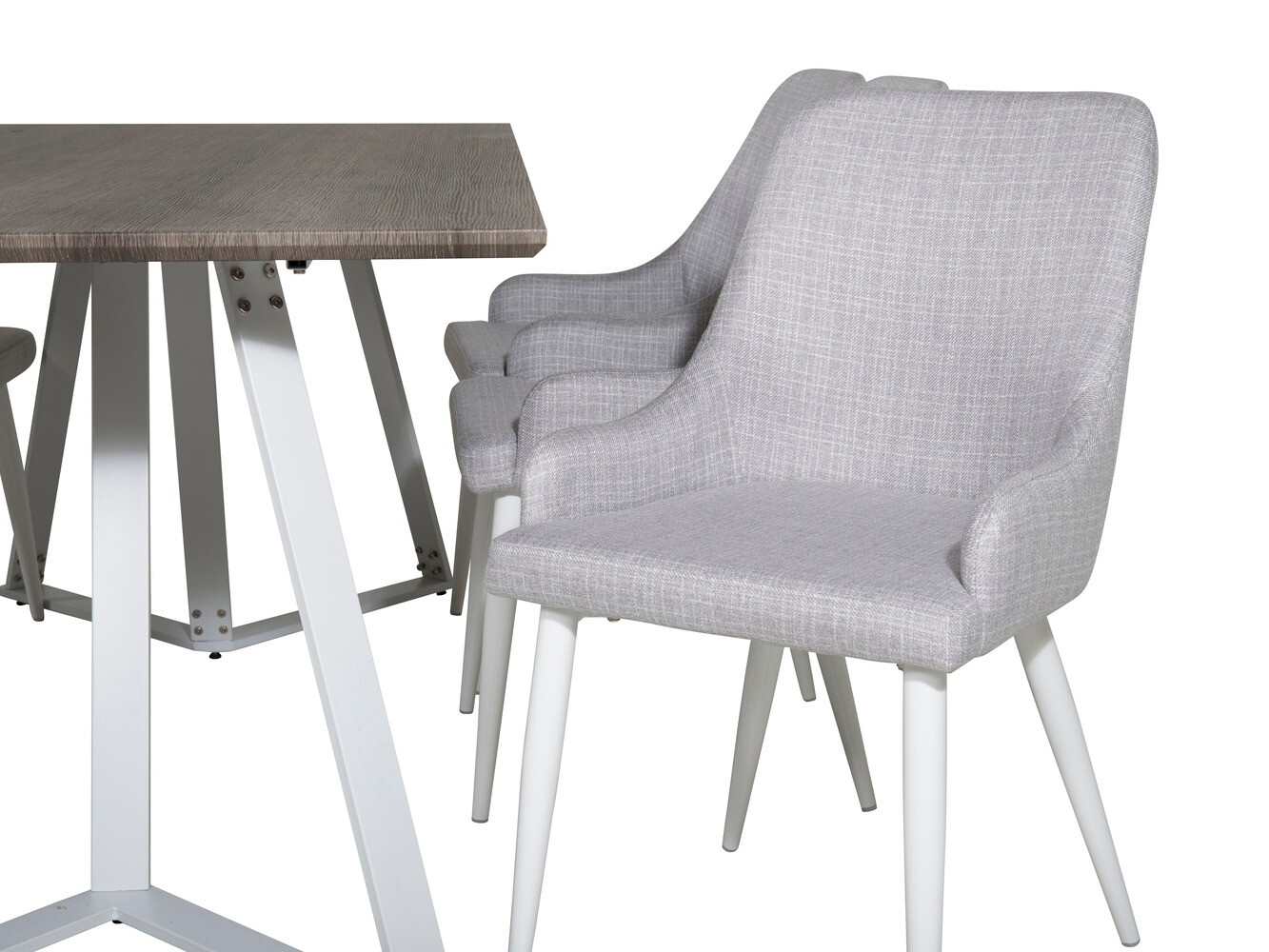 Valgomojo komplektas Dallas 1973 (Balta + Šviesi pilka)