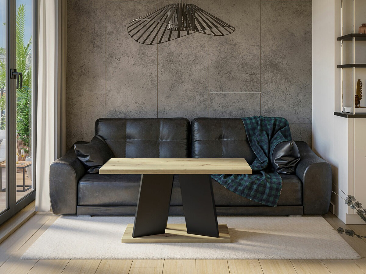 Žurnalinis staliukas Goodyear 108 (Artisan ąžuolas + Juoda)