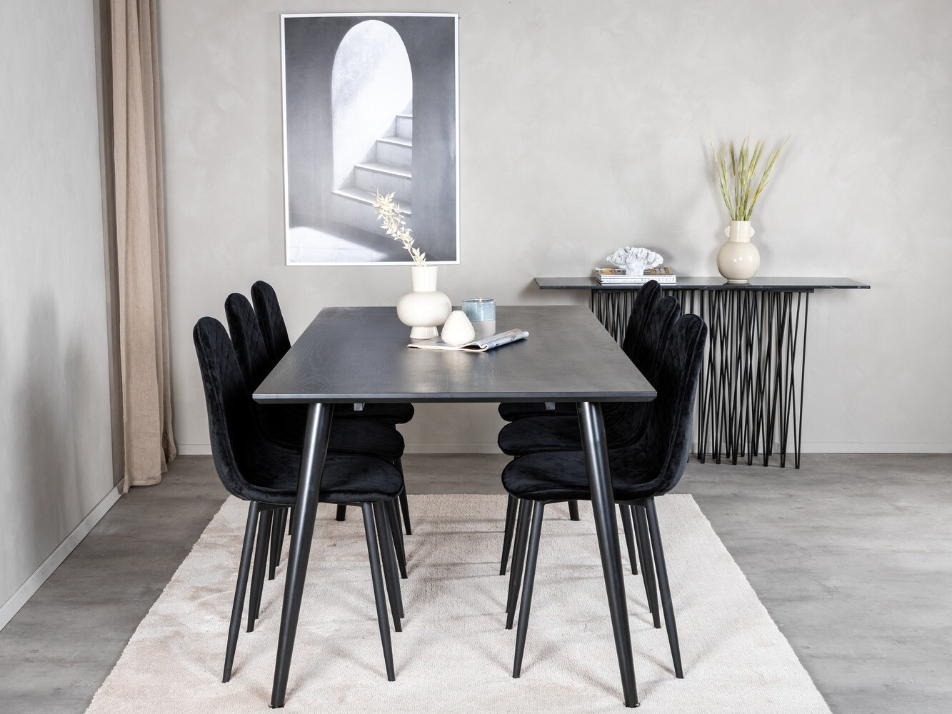 Valgomojo komplektas Dallas 2596 (Juoda)