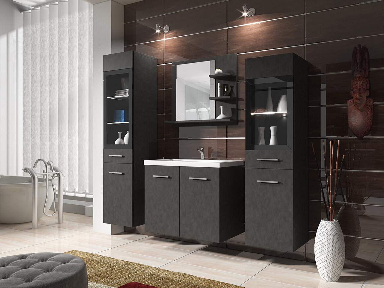 Vonios komplektas Scientia IV (Matera pilka)