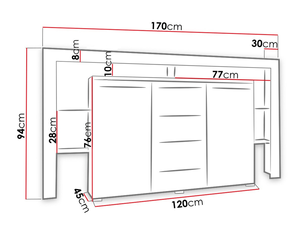 Komoda Aestas (Balta + Blizgi juoda)
