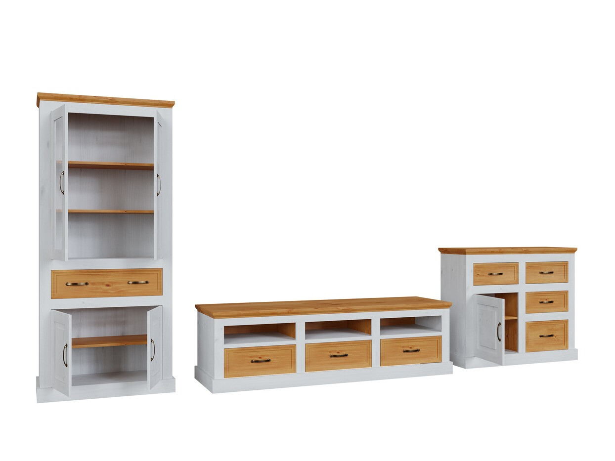 Svetainės komplektas Tolelio 115 (Balta + Pušis)