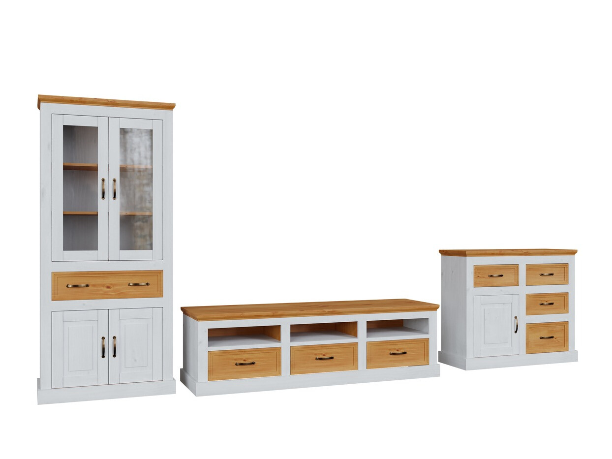 Svetainės komplektas Tolelio 115 (Balta + Pušis)