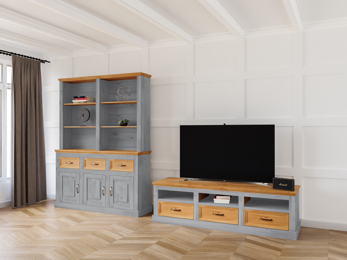 Svetainės komplektas Tolelio 117 (Pušis + Pilka)