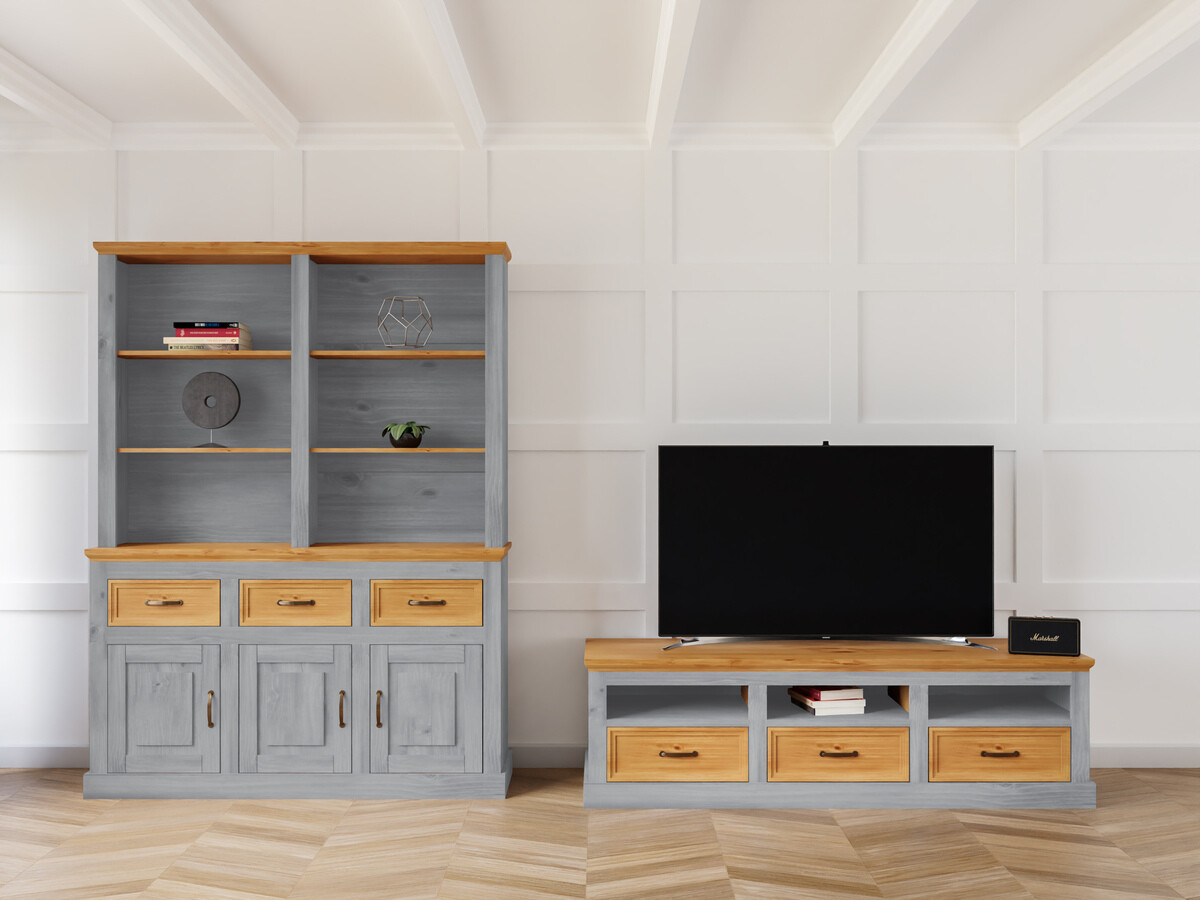 Svetainės komplektas Tolelio 117 (Pušis + Pilka)