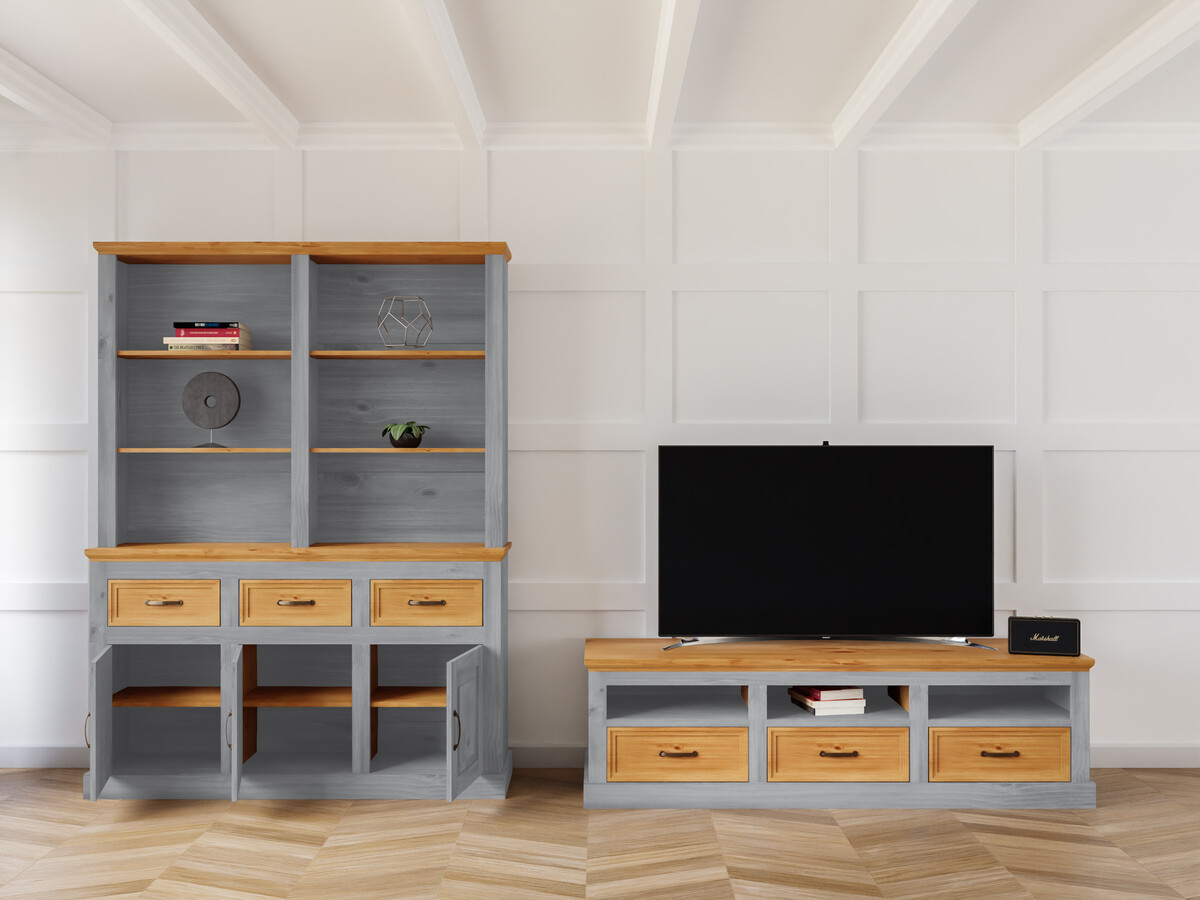 Svetainės komplektas Tolelio 117 (Pušis + Pilka)