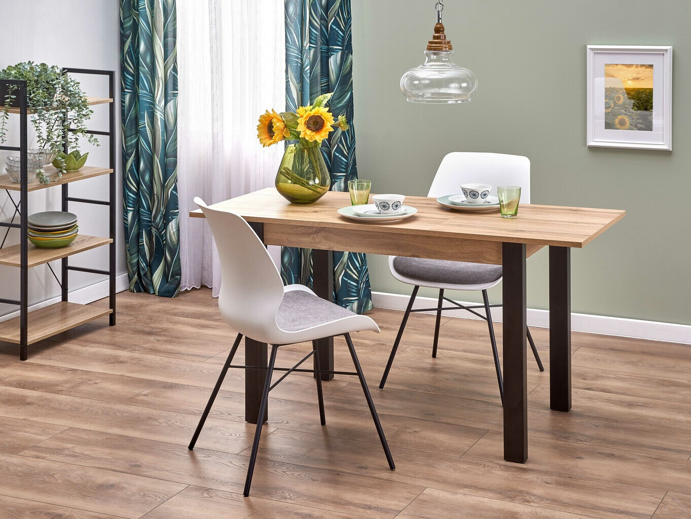 Stalas Houston 1208 (Votan ąžuolas + Juoda)