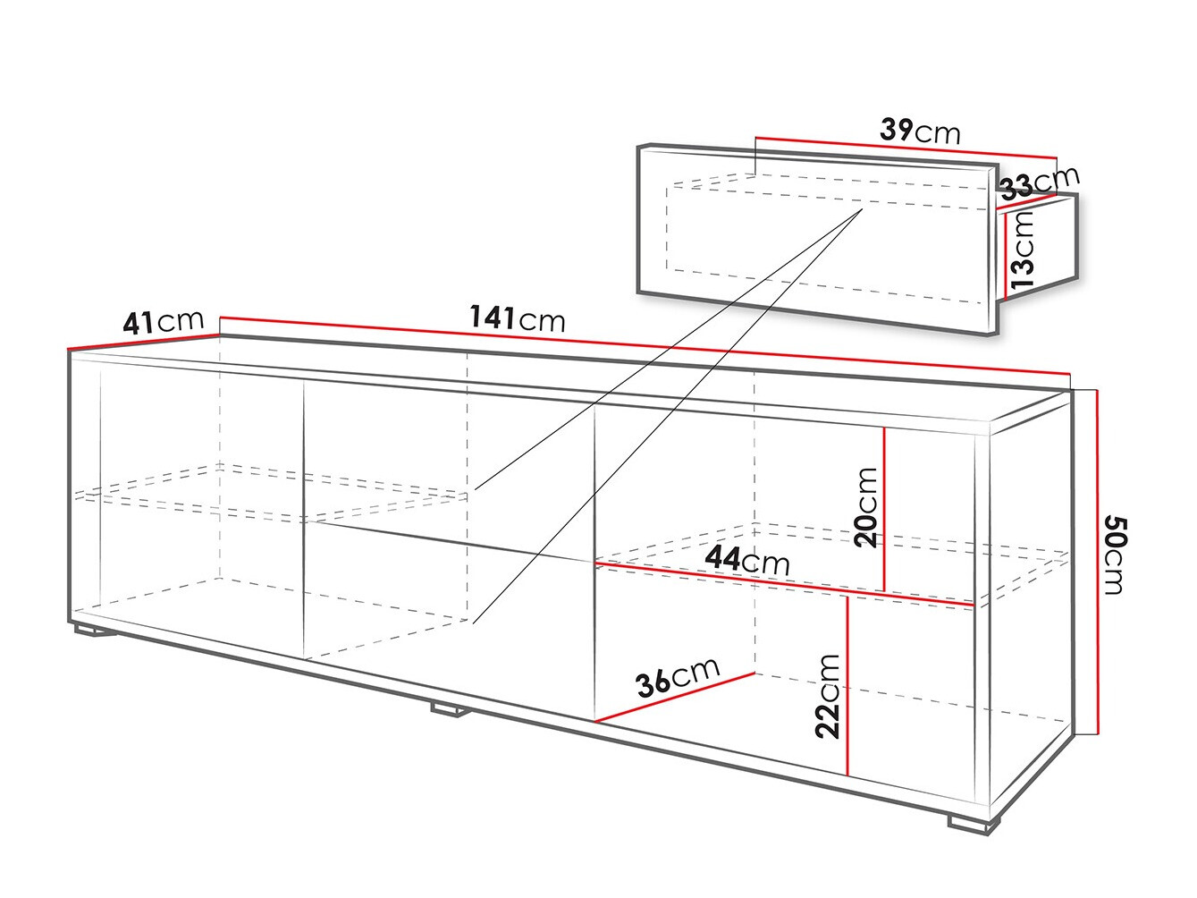 TV staliukas Comfivo Tutela (Balta)