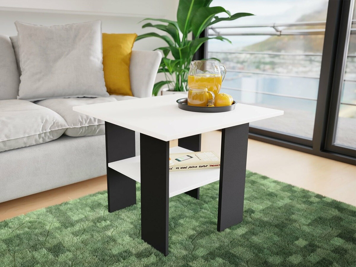 Žurnalinis staliukas Reading 102 (Juoda + Balta)