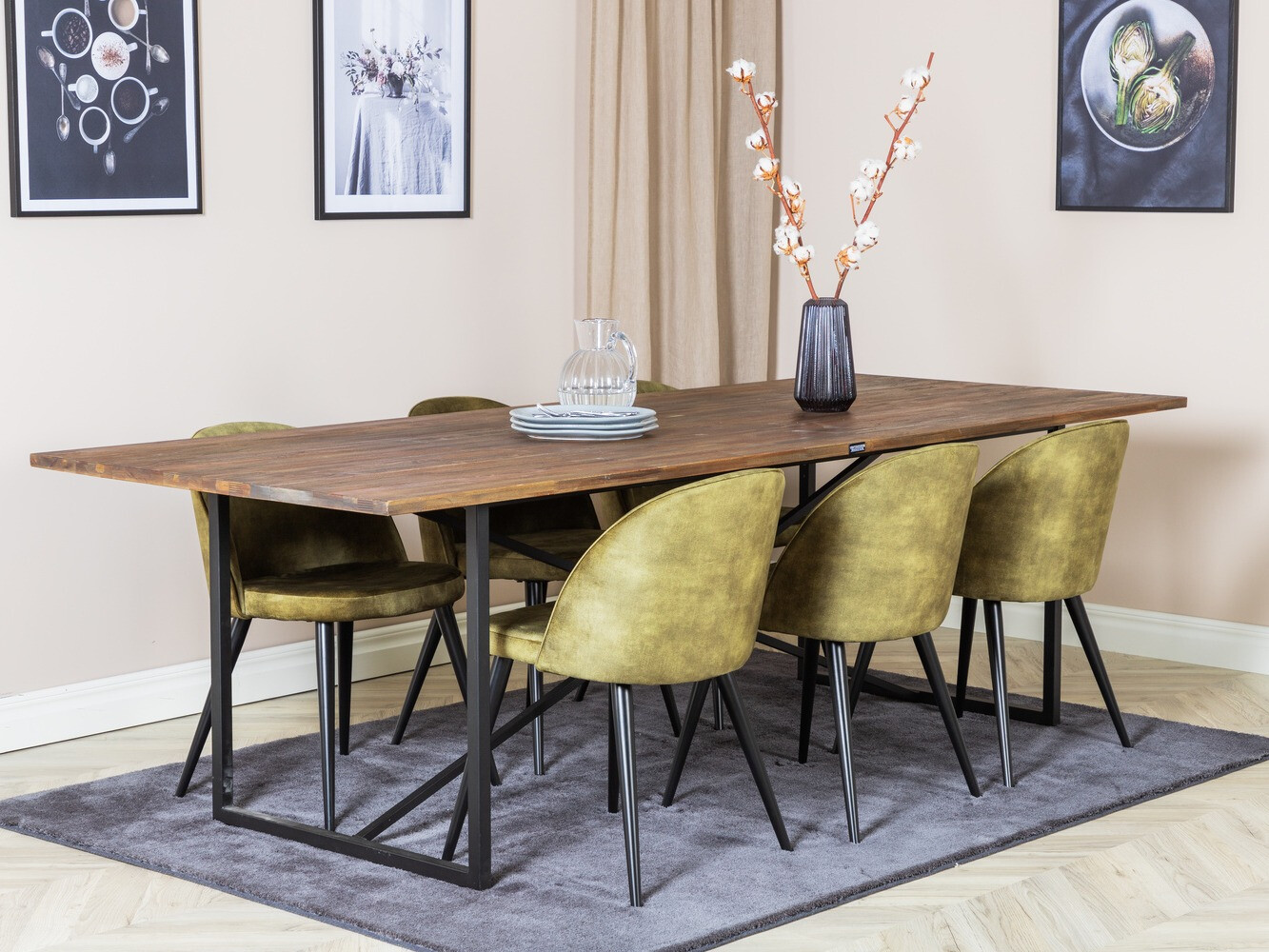 Valgomojo komplektas Dallas 1598 (Dusty žalia)