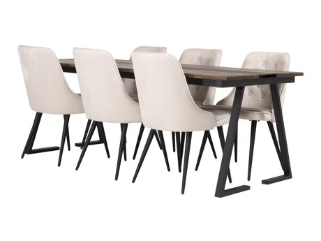 Valgomojo komplektas Dallas 1934 (Juoda + Beige)