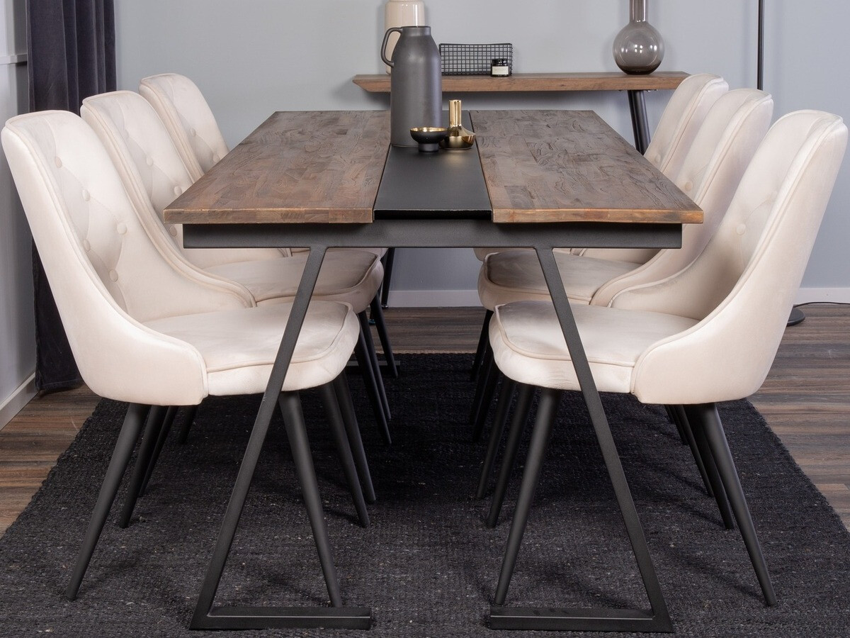 Valgomojo komplektas Dallas 1934 (Juoda + Smėlinė)