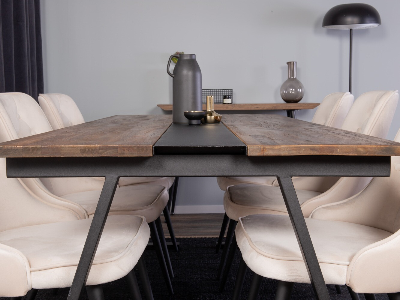 Valgomojo komplektas Dallas 1934 (Juoda + Smėlinė)