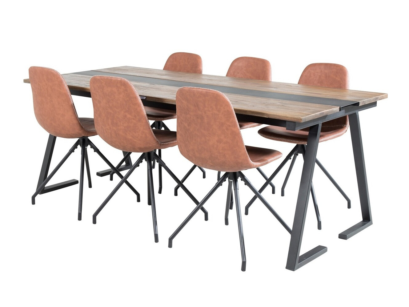 Valgomojo komplektas Dallas 1938 (Juoda + Ruda)