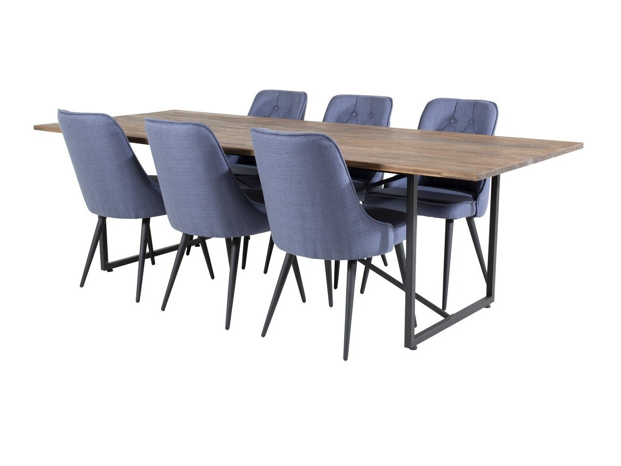 Valgomojo komplektas Dallas 1865 (Juoda + Mėlyna)