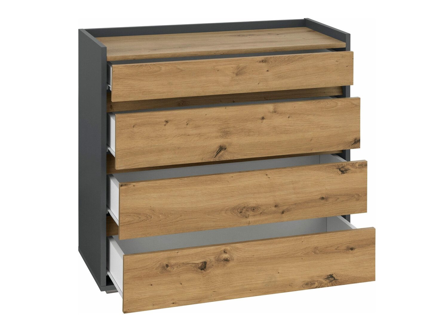 Komoda Ruvciri 105 (Antracitas + Ąžuolas)