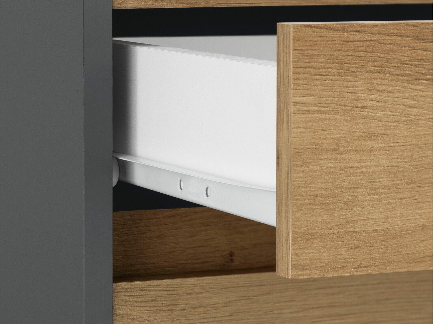 Komoda Ruvciri 105 (Antracitas + Ąžuolas)