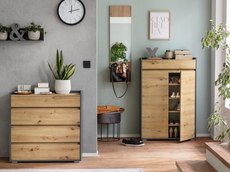 Komoda Ruvciri 105 (Antracitas + Ąžuolas)