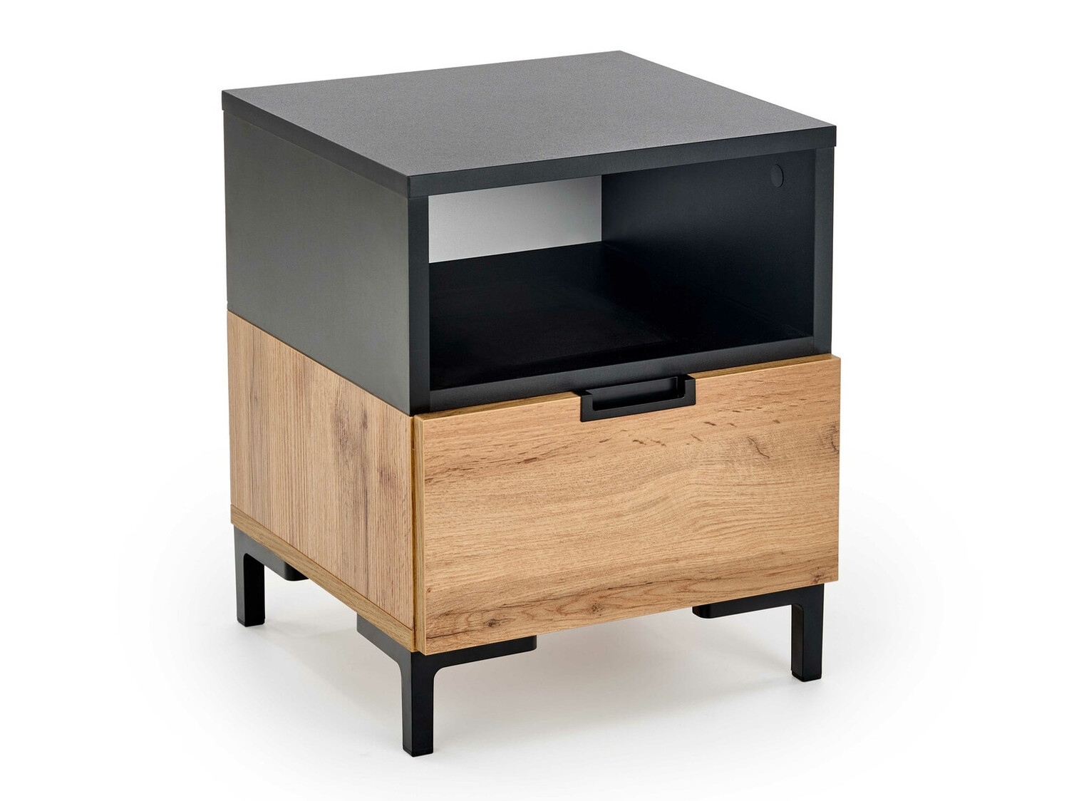 Naktinis staliukas Houston 1225 (Juoda + Votan ąžuolas)