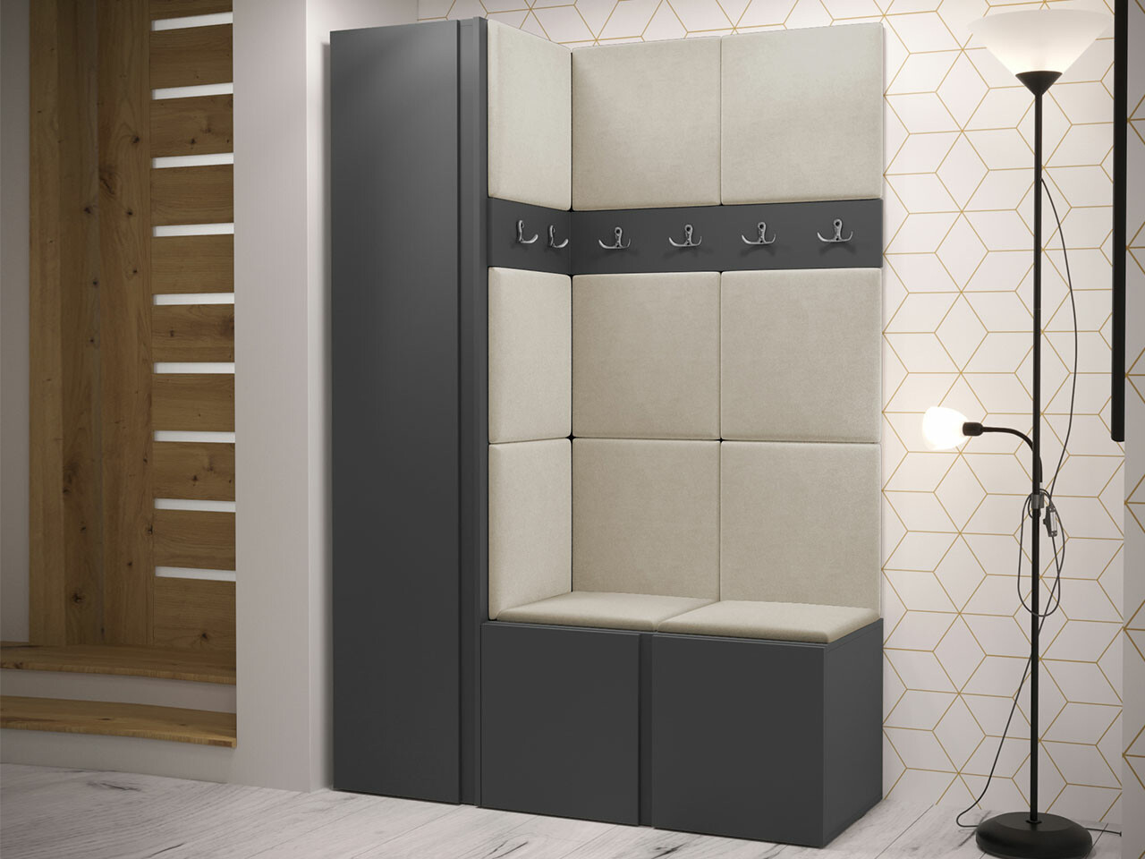 Prieškambario komplektas Hartford 471 (Grafitas)