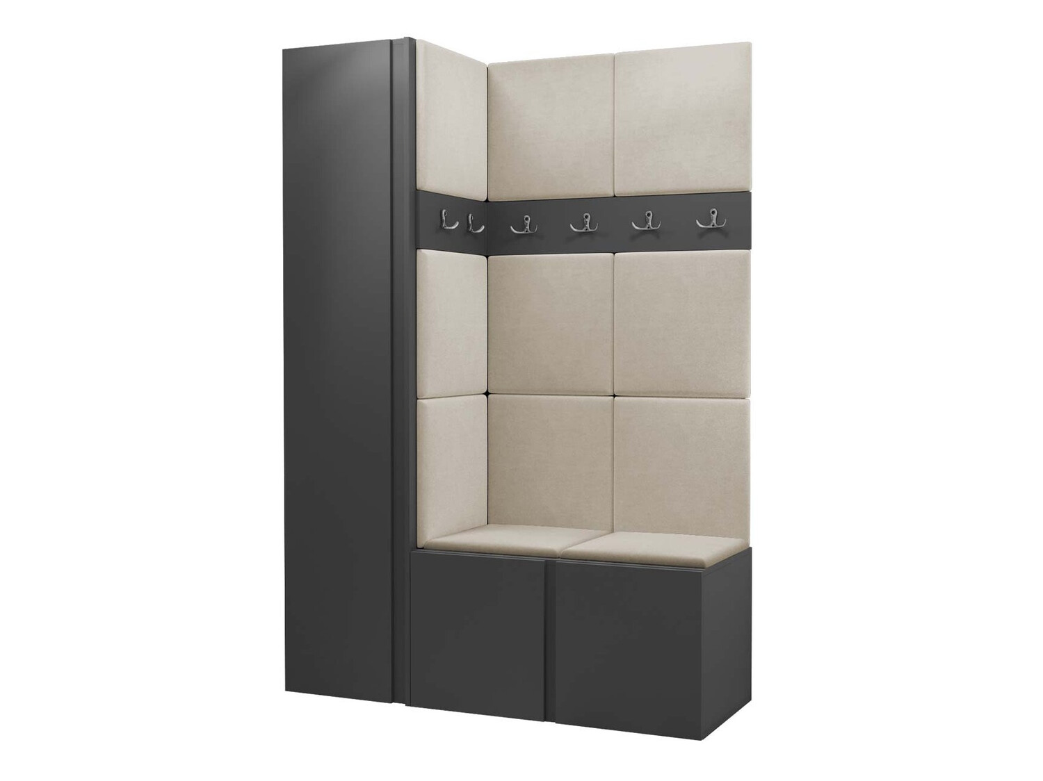 Prieškambario komplektas Pinis IX (Grafitas)