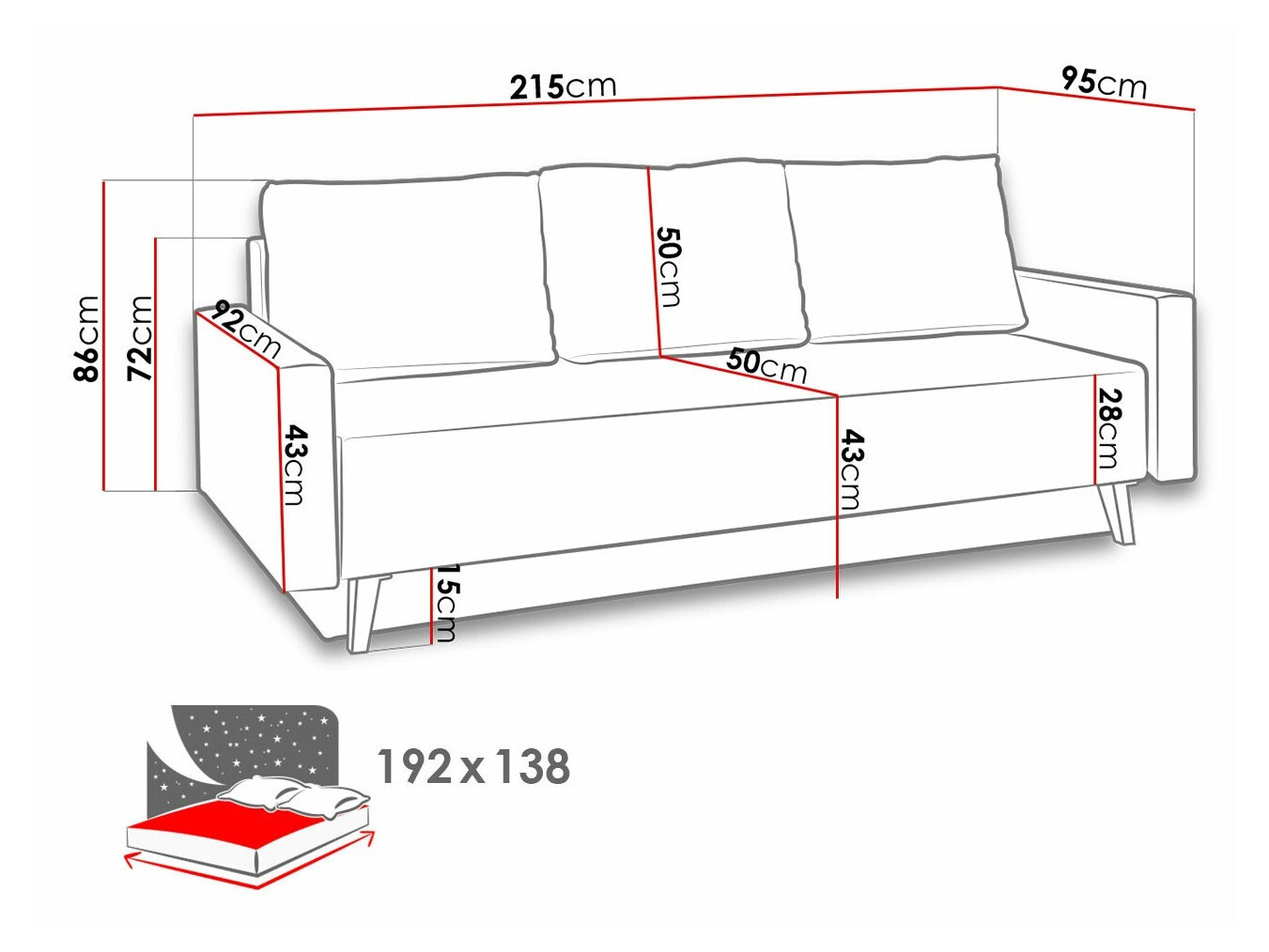 Sofa lova Delbene 128