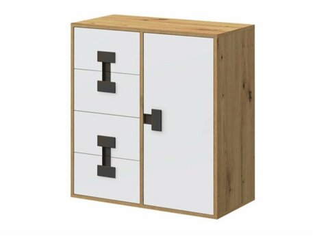 Komoda Florevi 103 (Matinė balta + Artisan ąžuolas)