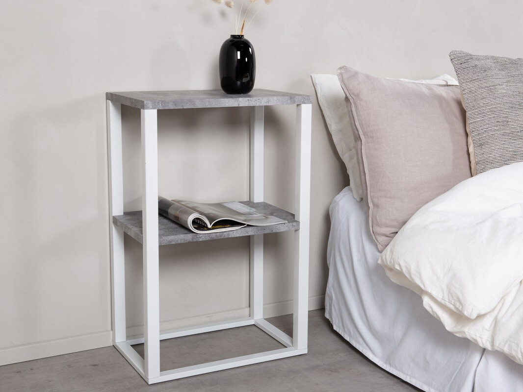 Šoninis staliukas Dallas 260 (Betonas + Balta)
