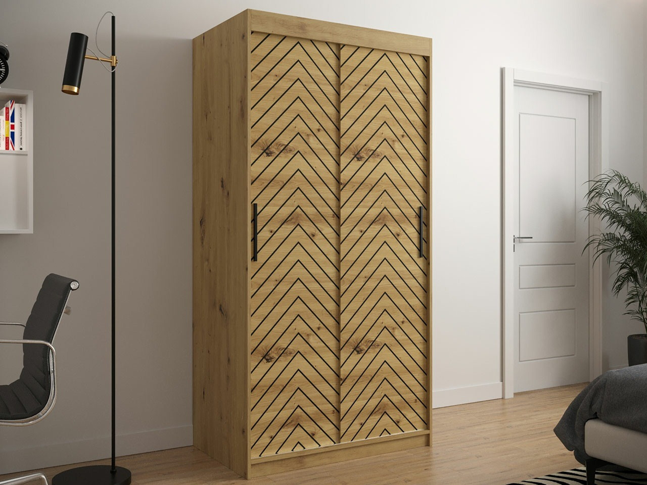 Spinta Hartford 306 (Artisan ąžuolas + Juoda)