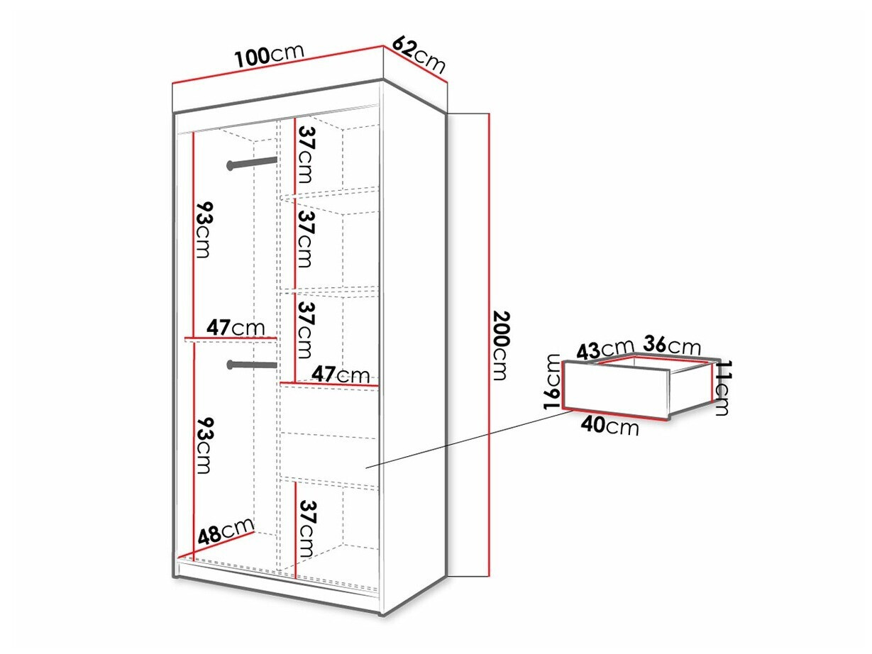 Spinta Hartford 307 (Balta + Juoda)